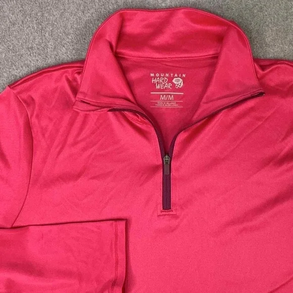 Mountain Hardware 1/4 Zip Mock Neck Pink Pullover Wicking Women's Size M Outdoor - Picture 1 of 10